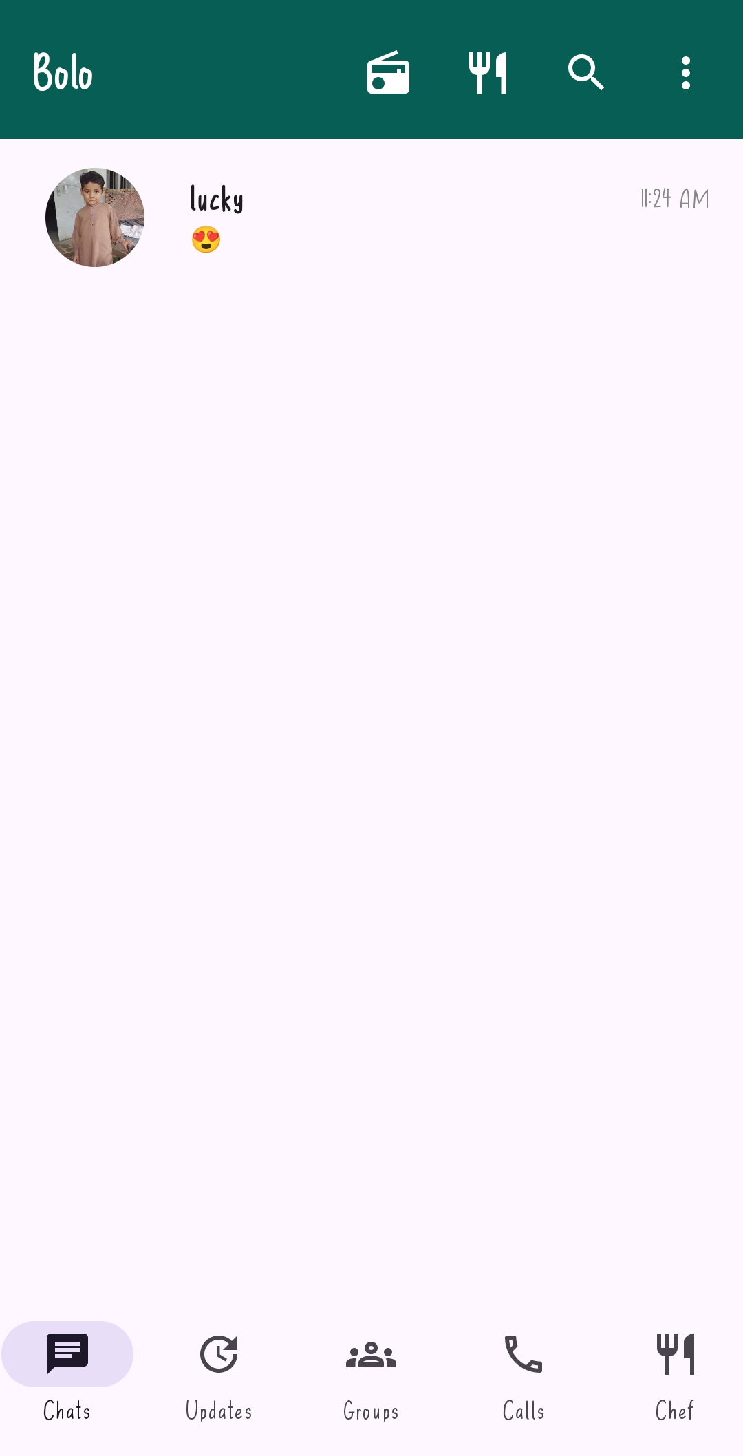 Bolo App Main Interface - WhatsApp Clone by Muhammad Zubair