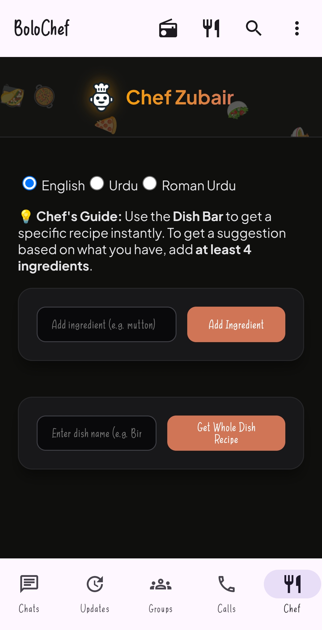 BoloChef: AI-Powered Recipe Generator by Muhammad Zubair