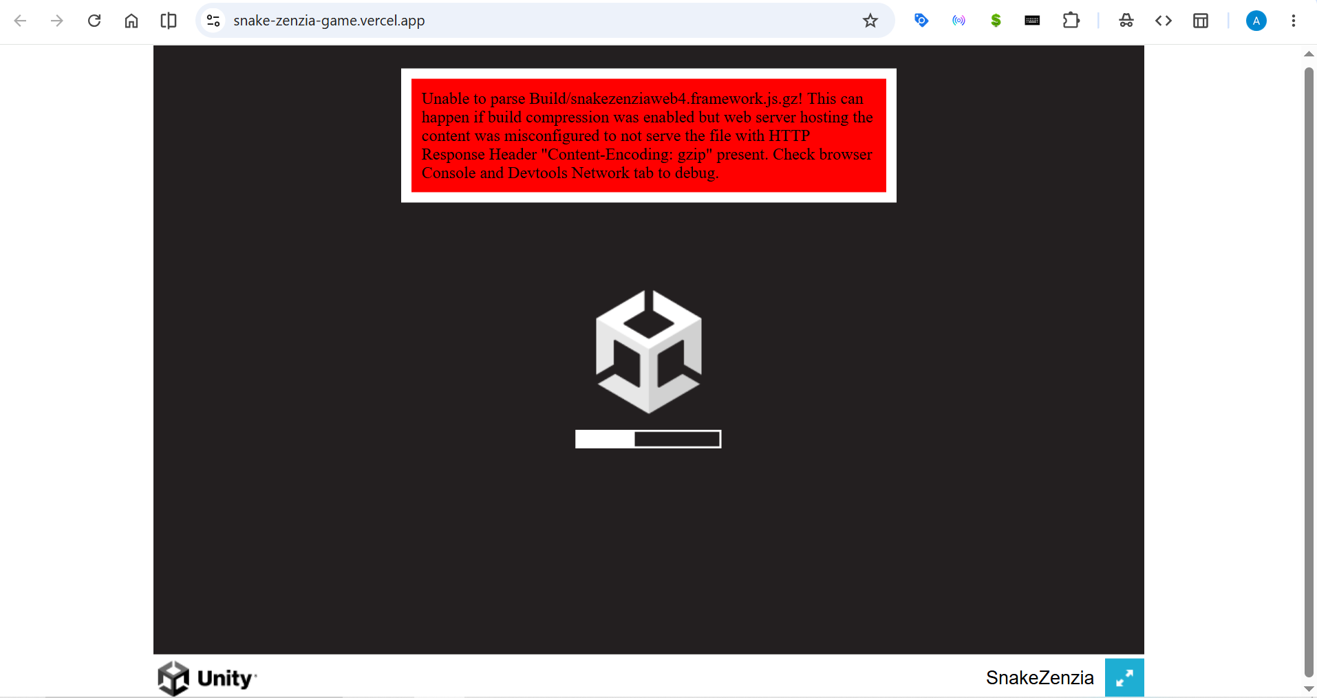 Unity WebGL Content-Encoding gzip error on Vercel